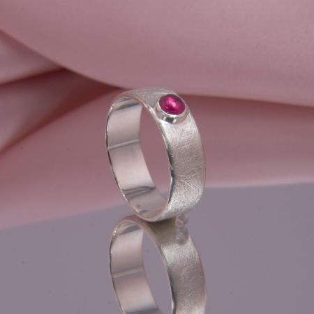 Echter Rubin Ring Silber für Rubinhochzeit